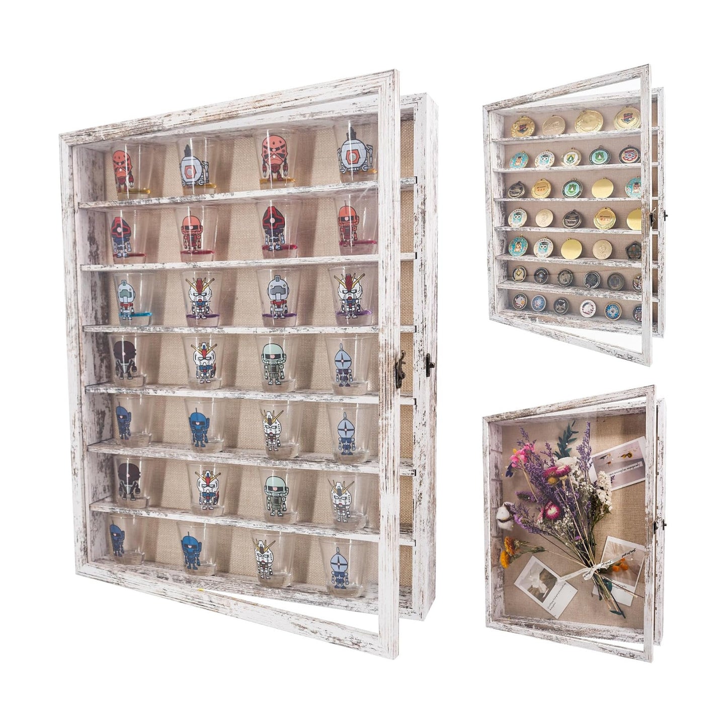 FramePro Shadow Box Frame Display Case 16x20 with Removable Shelves, Deep Memory Box Trinket Knick Knack Shelf Cabinet