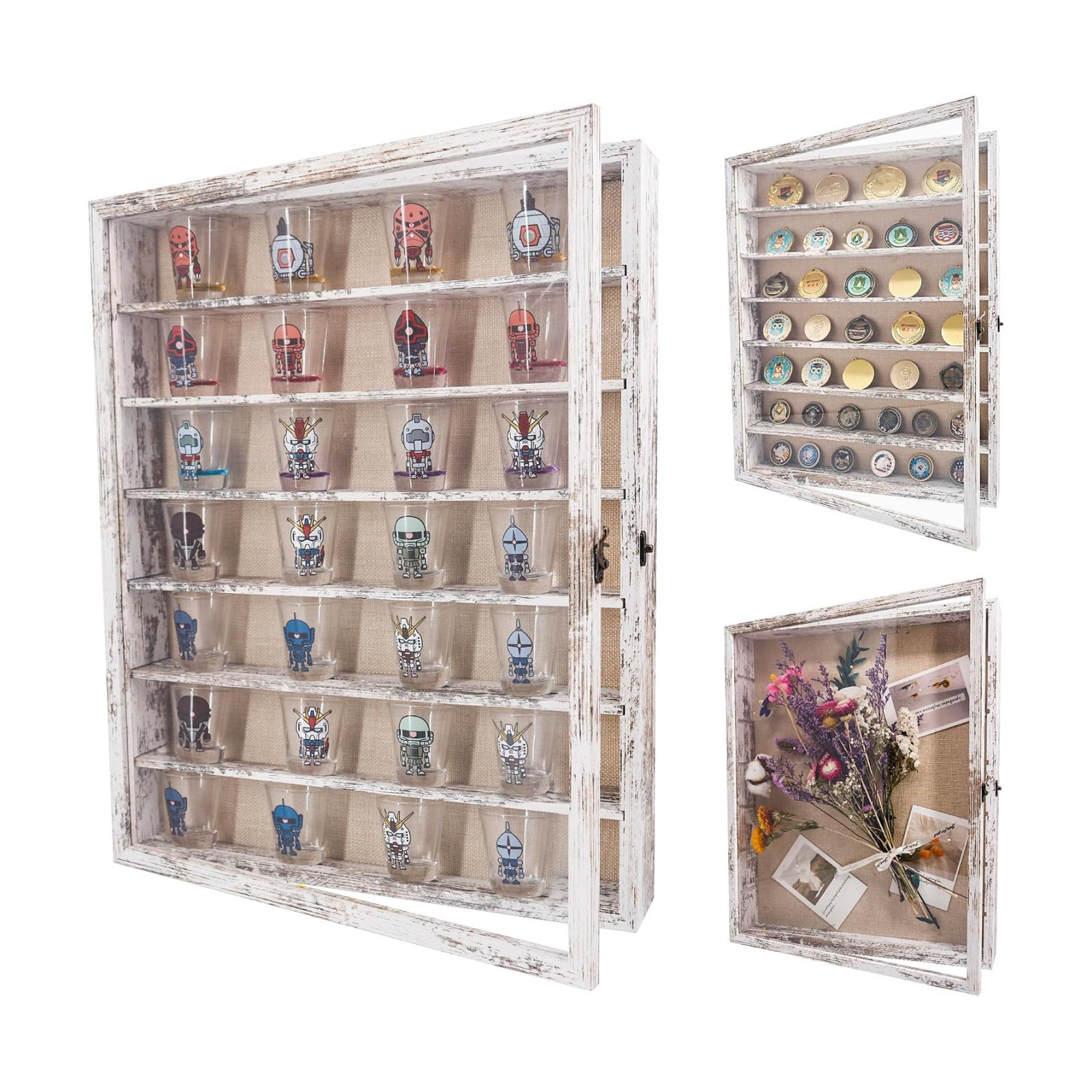 FramePro Shadow Box Frame Display Case 16x20 with Removable Shelves, Deep Memory Box Trinket Knick Knack Shelf Cabinet