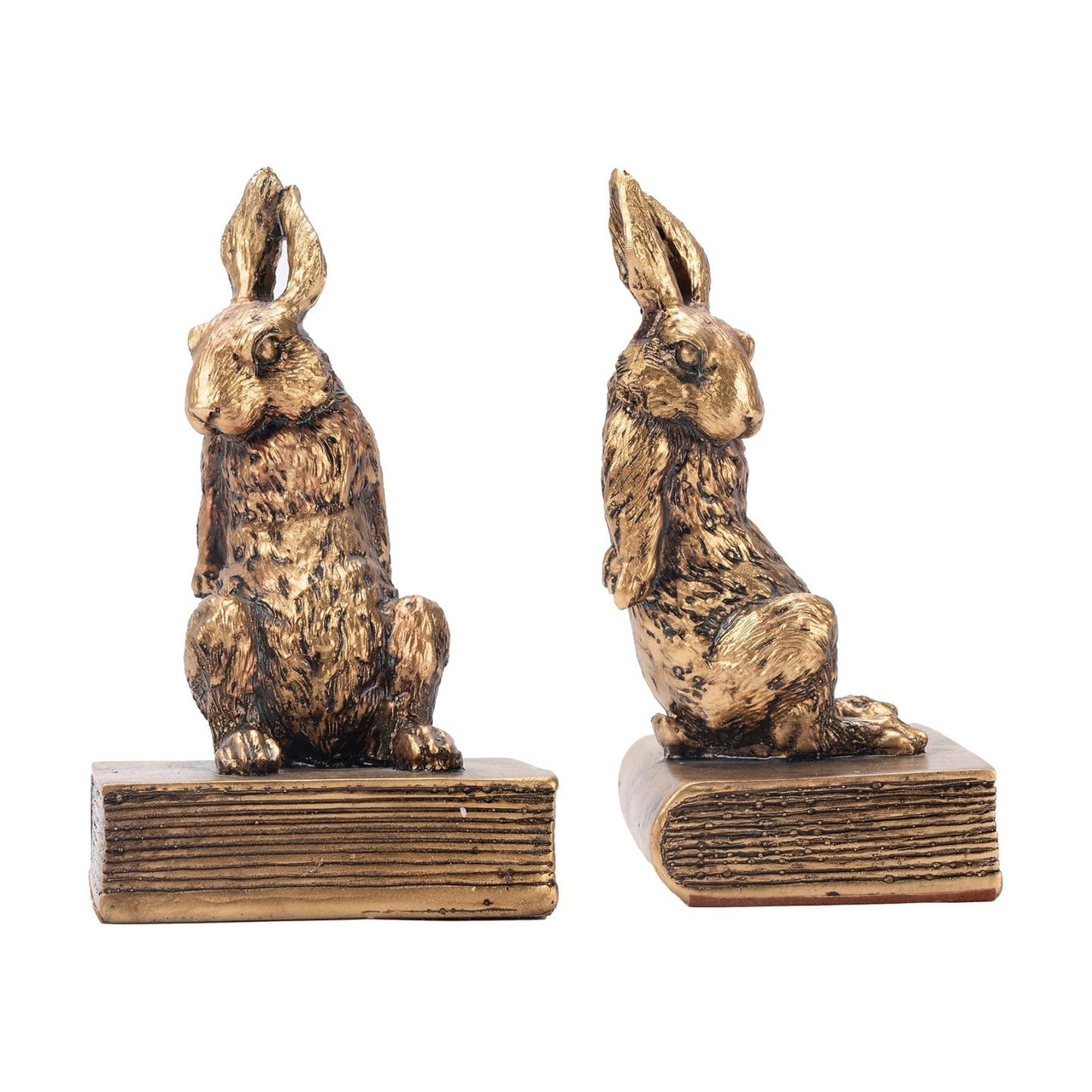 Book Ends / Decorative Bookends / Antique Gold