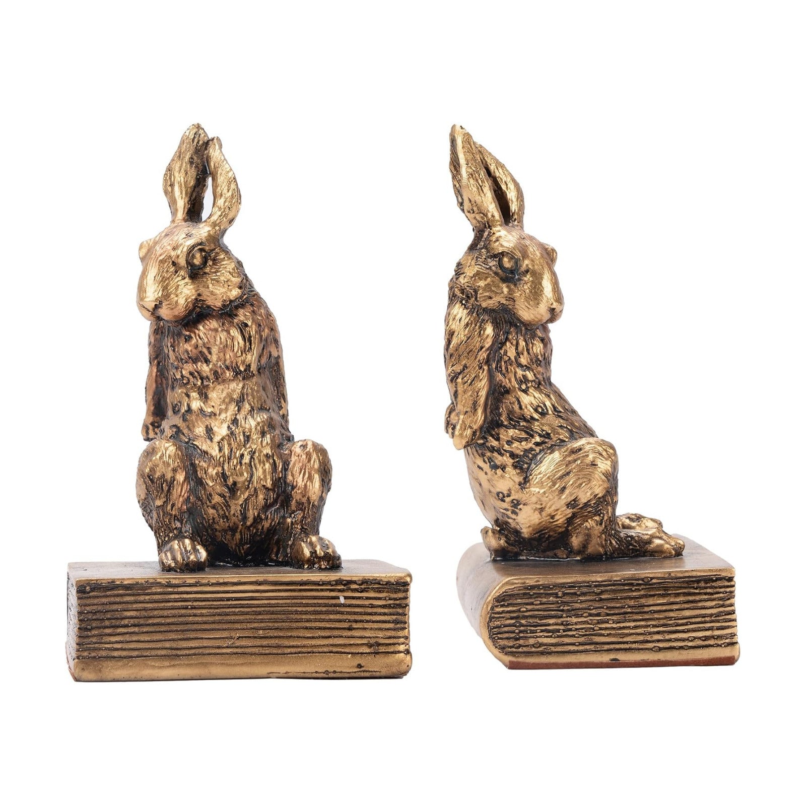 Book Ends / Decorative Bookends / Antique Gold