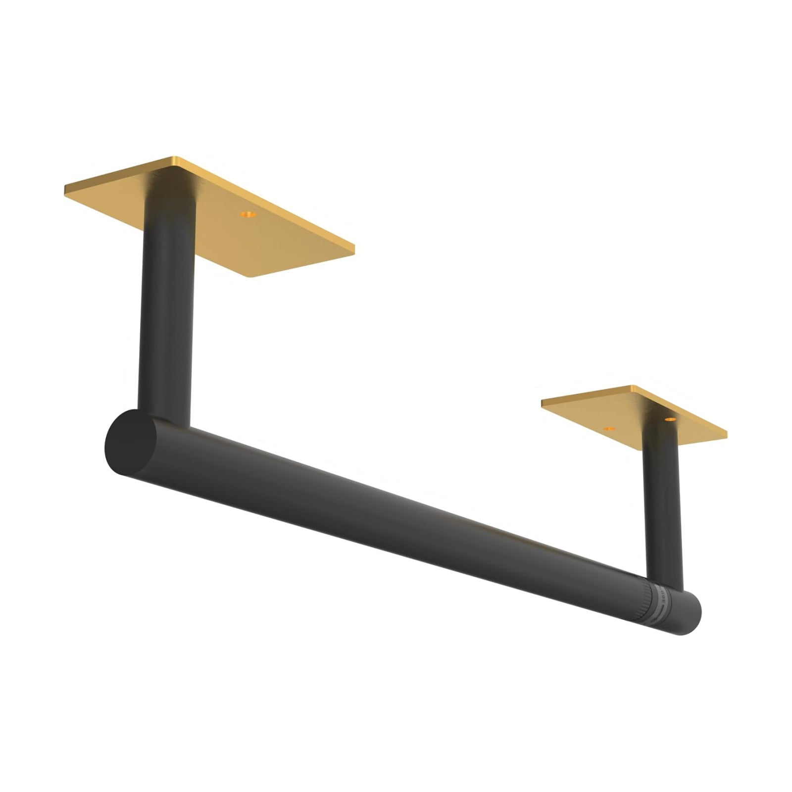 Paper Towel Holder Under Cabinet Self Adhesive Black & Gold | 304 Stainless Steel Post Pivoting Design Wall Mounted &