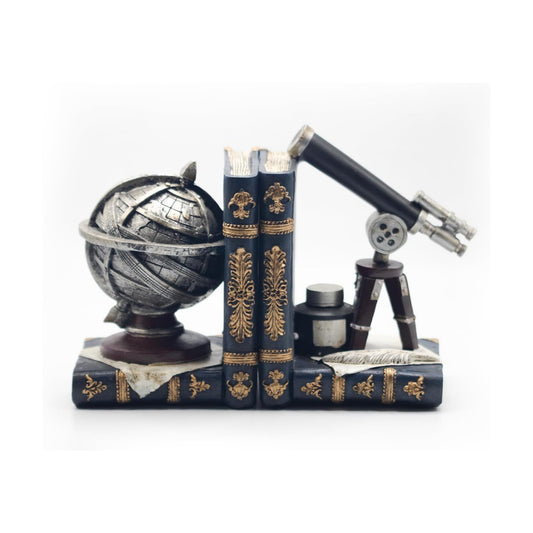 Vintage Decorative Bookends / Armillary Sphere and Space Telescope Decorative Bookends