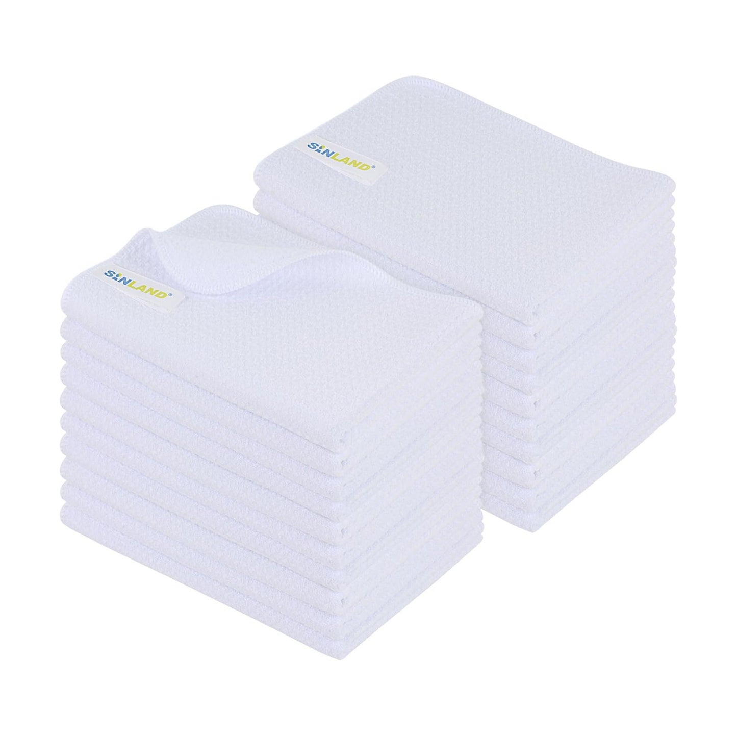 Sublimation Blank Towels Waffle Kitchen Towel White 16x24 20 Pack | Microfiber, Fast Drying, Tea Towel, Polyester Dish