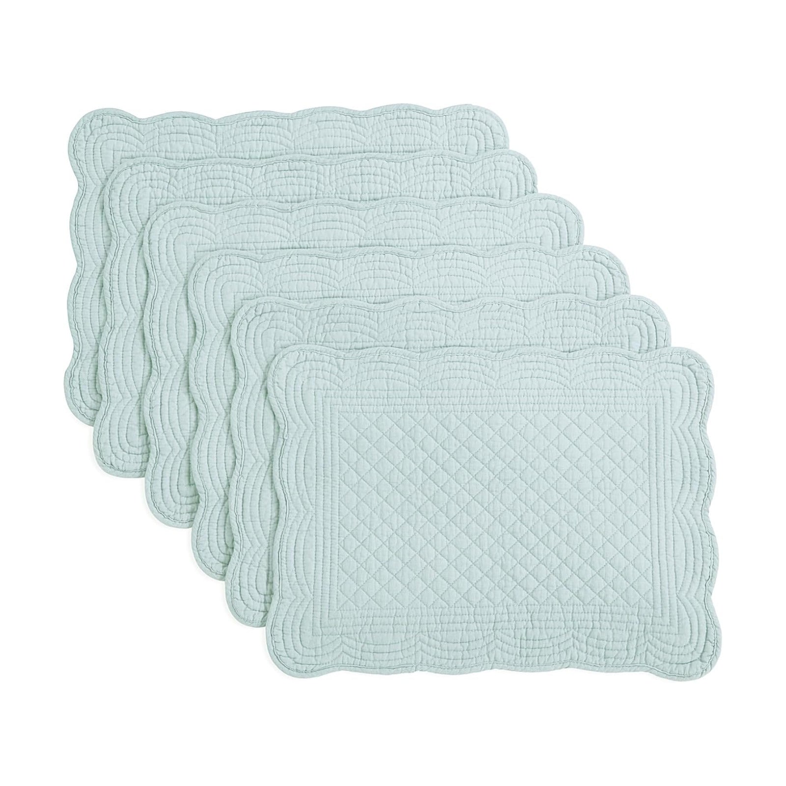 HOMBYS Quilted Placemats Set of 6 Washable-13x18 inches Rectangular Placemats for Kitchen Table-100% Cotton Fabric