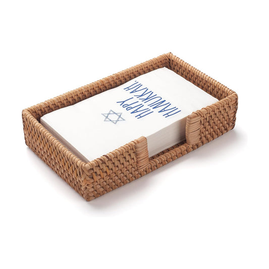 Rattan Napkin Holder Woven Flat Napkin Basket Tray / Rectangle / 9.5 x 5.5 x 2