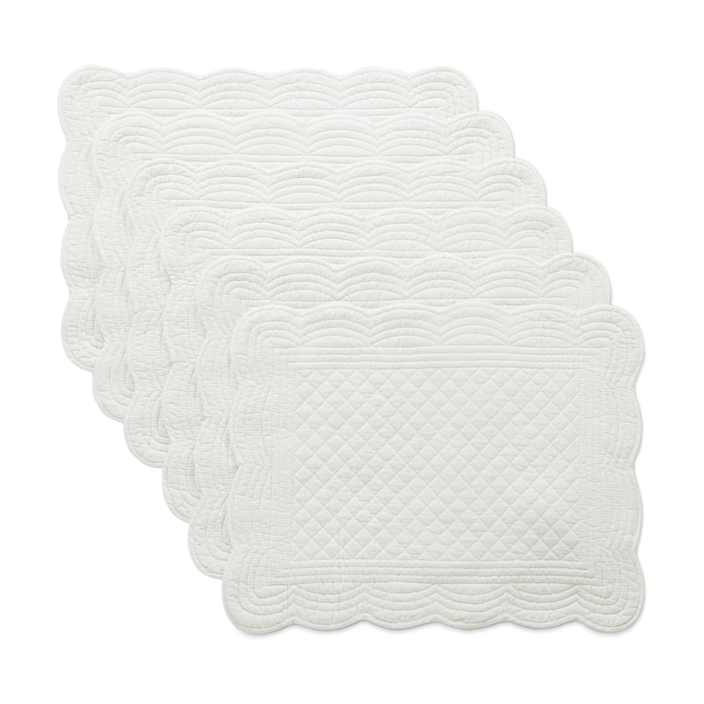 HOMBYS Quilted Placemats Set of 6 Washable-13x18 inches Rectangular Placemats for Kitchen Table-100% Cotton Fabric
