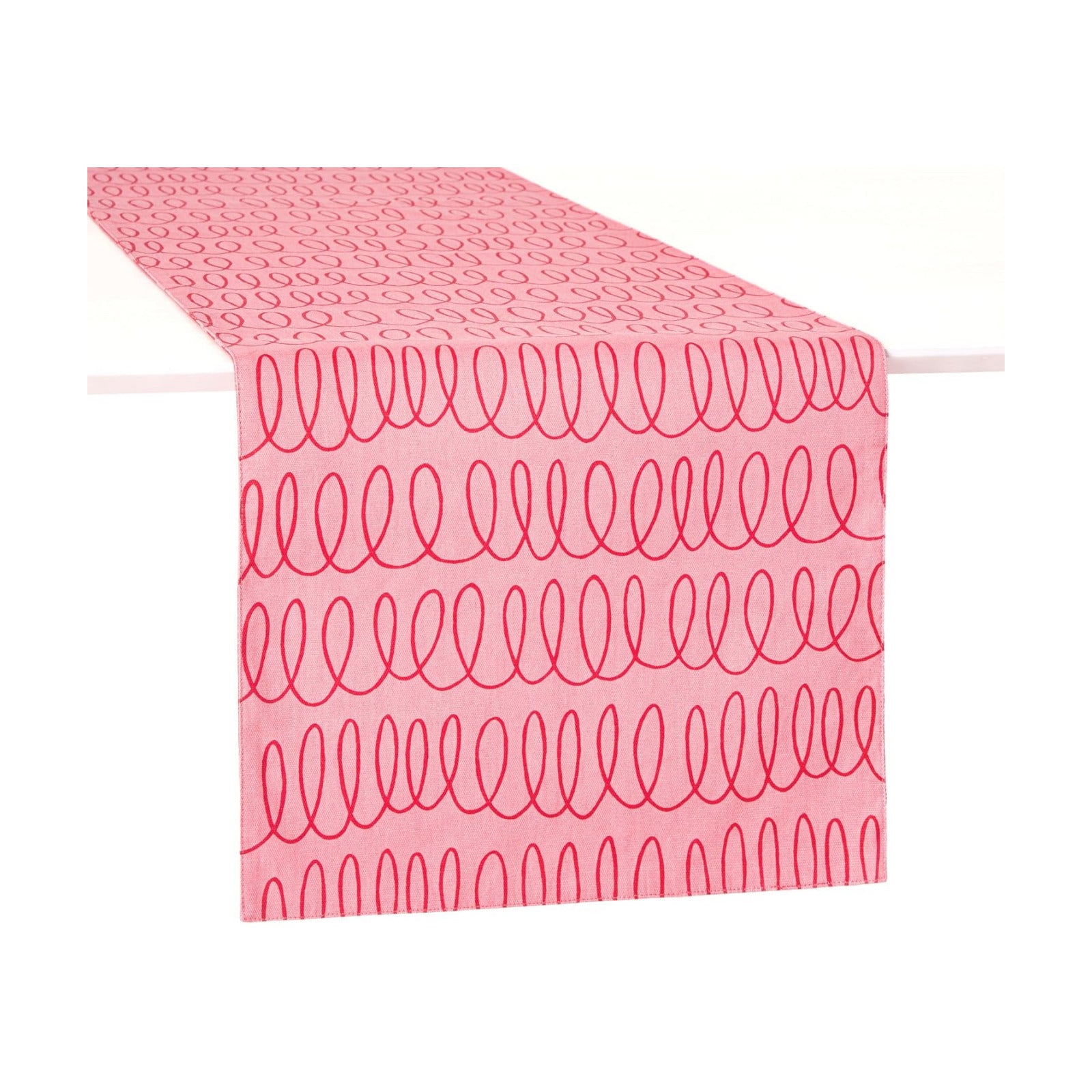 kate spade new york in The Loop & Joy Dot Reversible Table Runner, 100% Cotton, Machine Washable, Rose Pink/Red