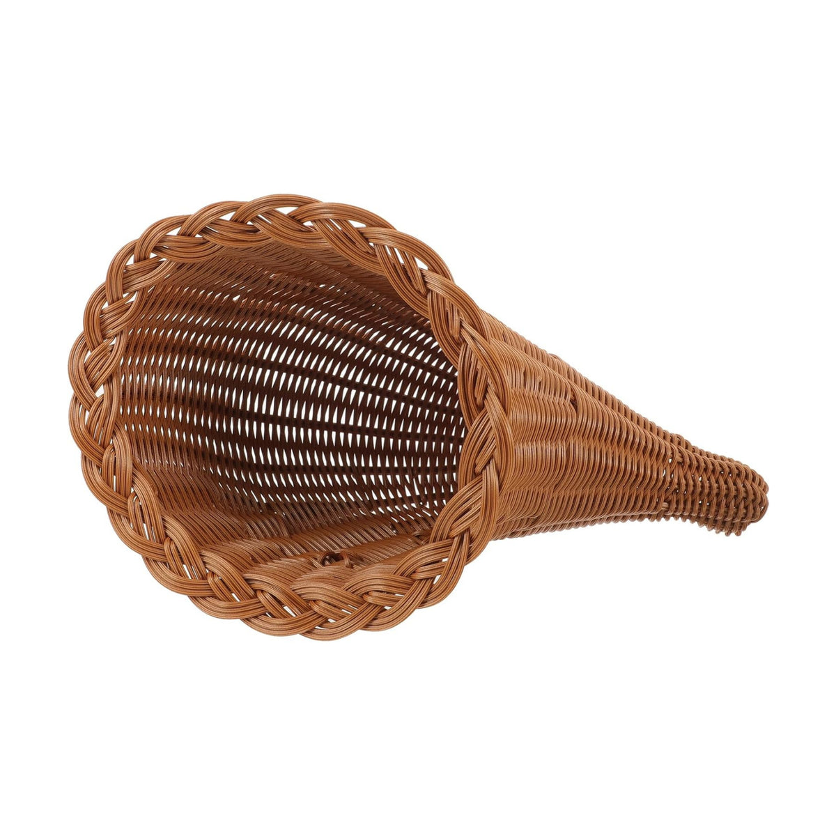 ARTIBETTER Thanksgiving Cornucopia Basket Table Decoration Woven Food Holder Cornucopia Fall Centerpiece for Christmas Harvest Dining Table Decor Khaki
