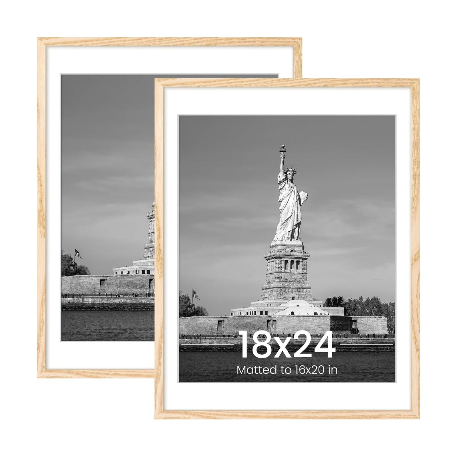 ENJOYBASICS 18x24 Poster Frame, Wall Gallery Frames Set of 2, Natural | Fit 18 x 24 Pictures, Horizontal or Vertical
