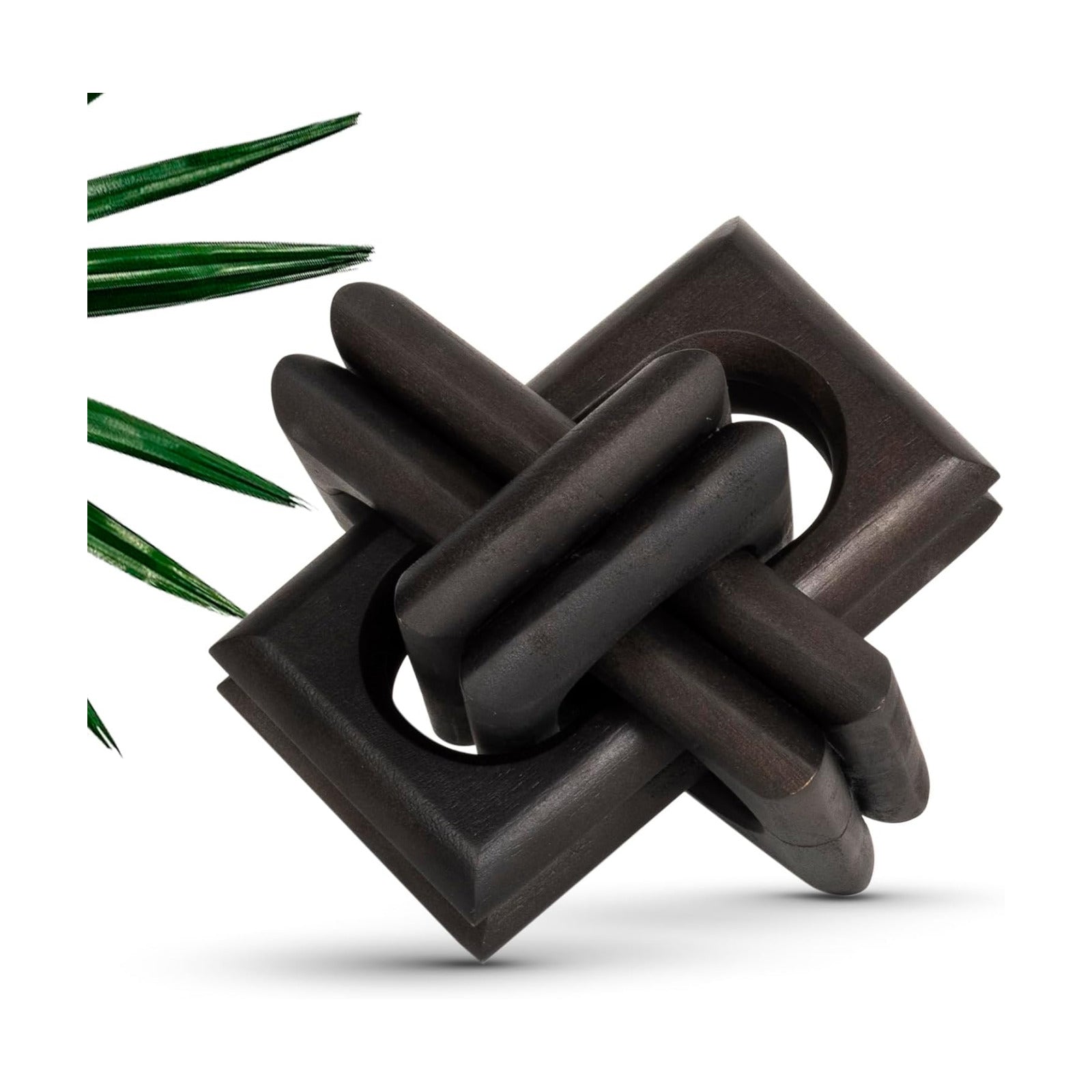 Handmade Mango Wood Knot Sculpture / Black