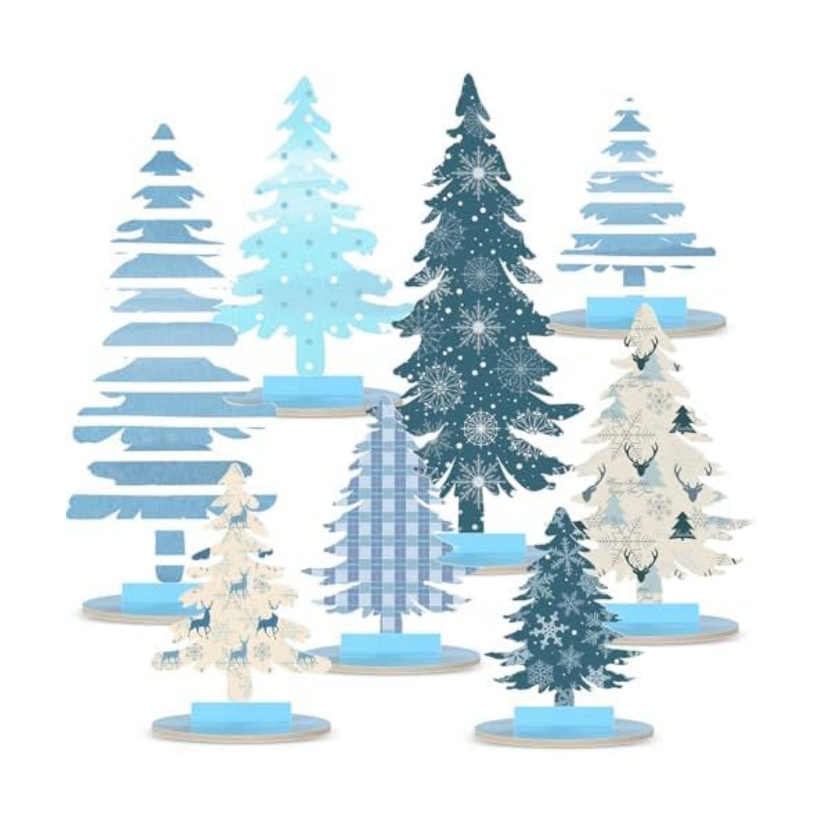 Namalu 16 Pcs Merry Christmas Tree Centerpiece Buffalo Plaid Snowflake