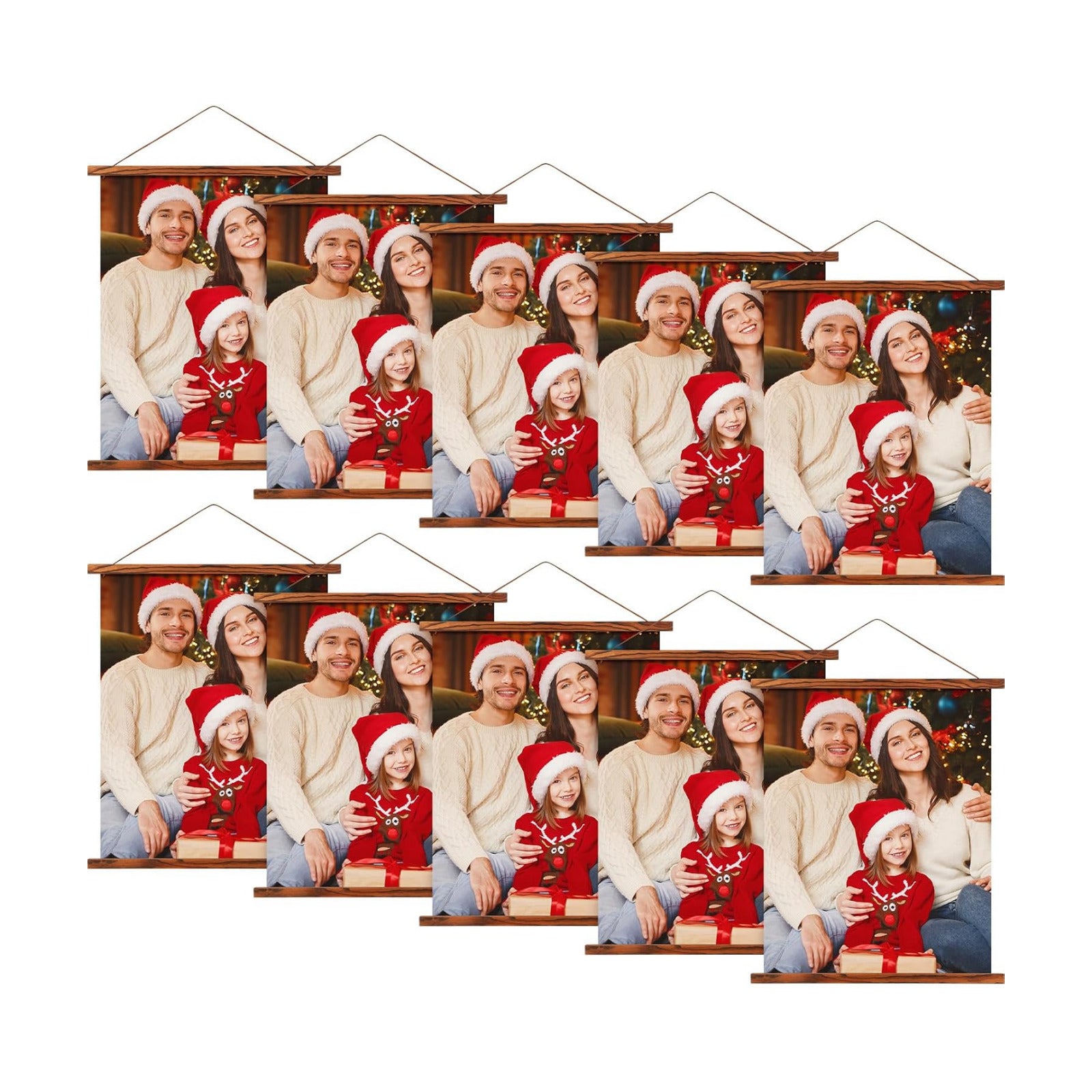 Thyle 10 Pack Magnet Poster Hanger Frame 20x28 20x30 20x24 Light Pine Wood Magnetic Rails Hanging Frame with Rope