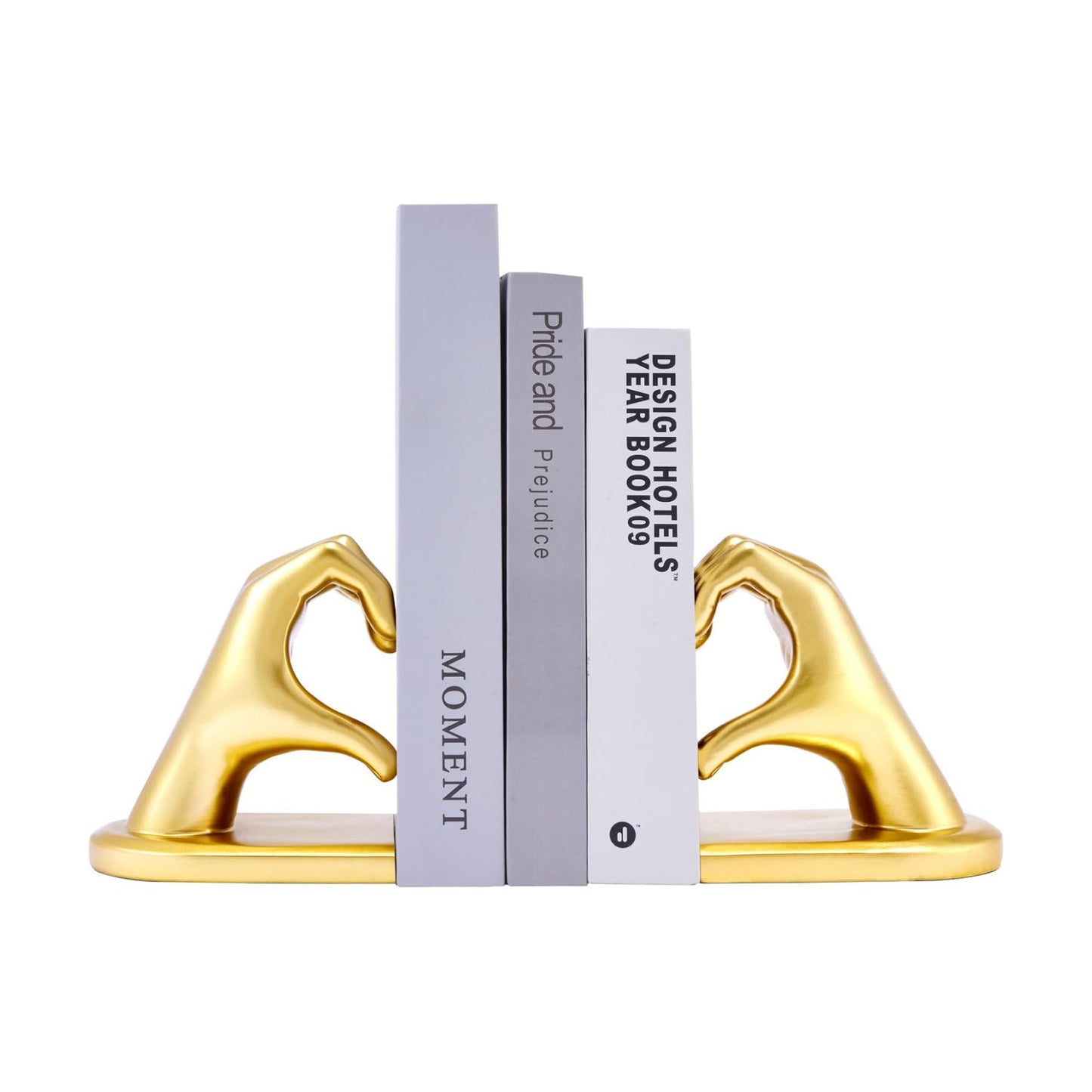 Gold Book Ends Bookends Heart Design / Bookend-gold