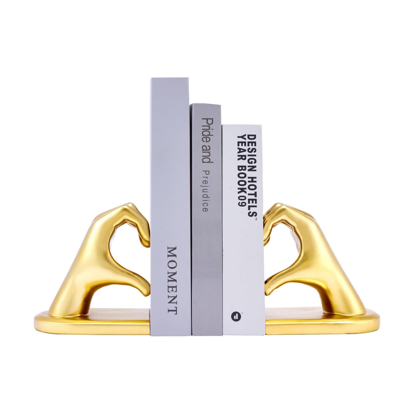 Gold Book Ends Bookends Heart Design / Bookend-gold