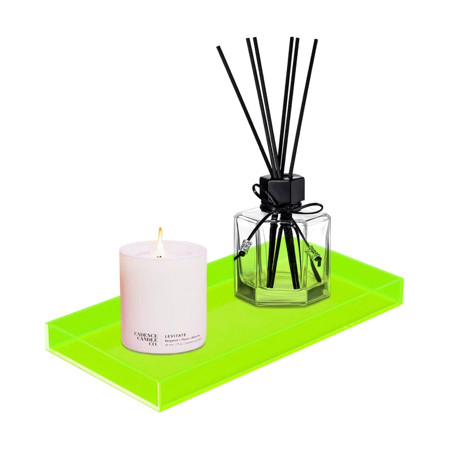 Acrylic Tray Bathroom Tray for Countertop / Green