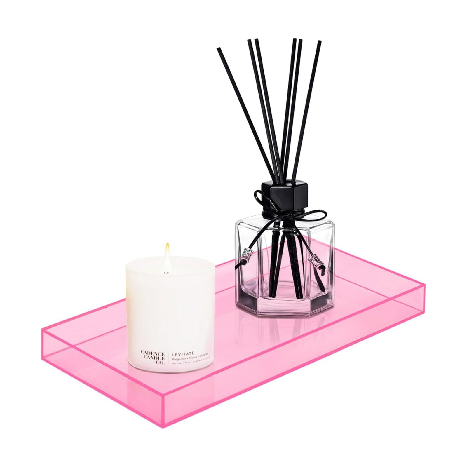 Acrylic Tray Bathroom Tray for Countertop / Pink