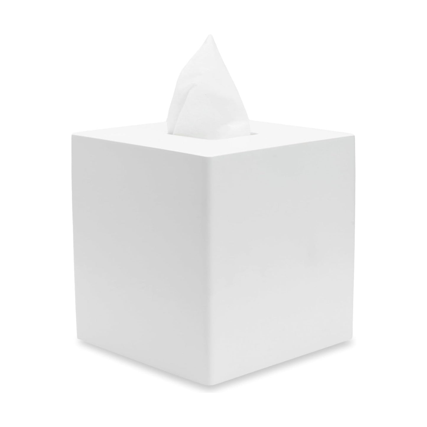 Matte Tissue Box Cover / White Square