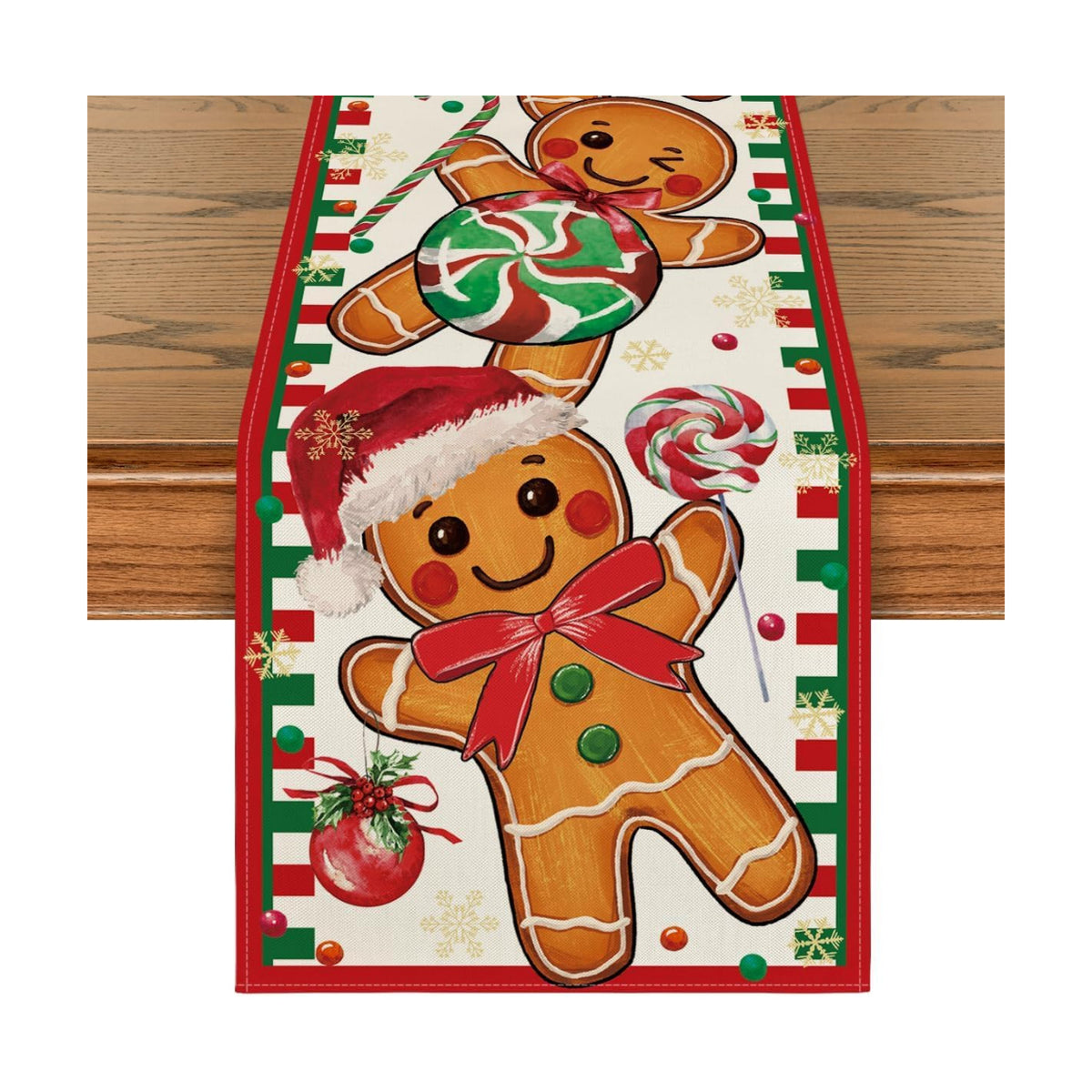 Artoid Mode Gingerbread Xmas Table Runner Home Party Decor 13x72 Inch