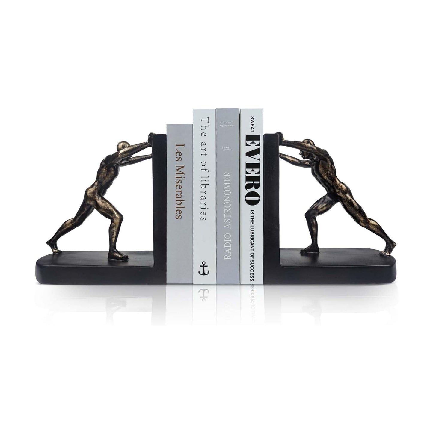 Bookends / Man Decorative Book Ends / Push Man