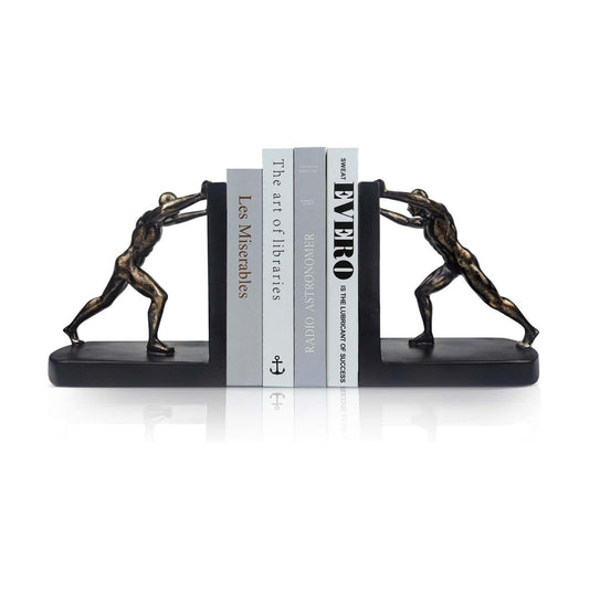 Bookends / Man Decorative Book Ends / Push Man