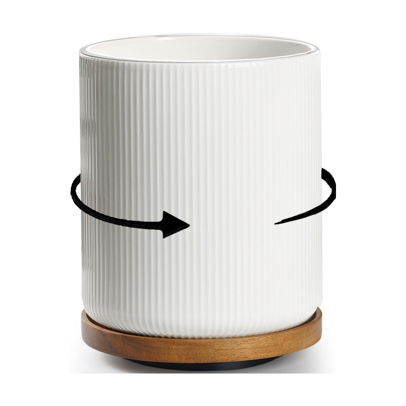 getstar Extra Large Rotating Utensil Holder for Kitchen Counter, 7.9" Ceramic Utensils Crocks Set for Countertop Large