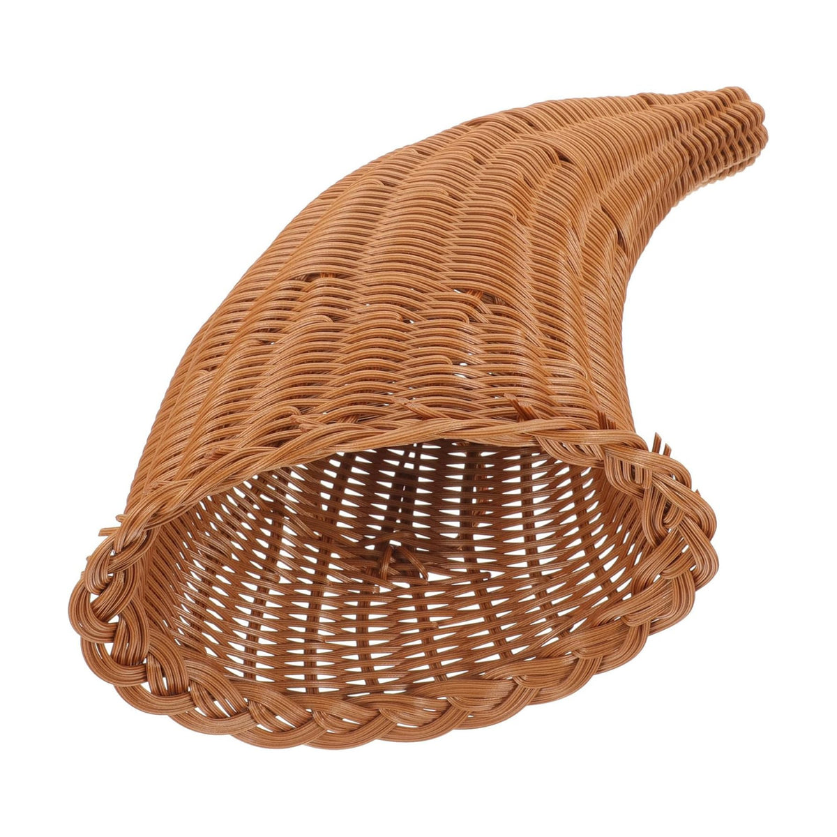 jojofuny Fall Cornucopia Basket: Thanksgiving Horn of Plenty for Harvest Autumn Table Decoration - Hand-woven Rattan Horn Basket for Christmas Table Centerpieces