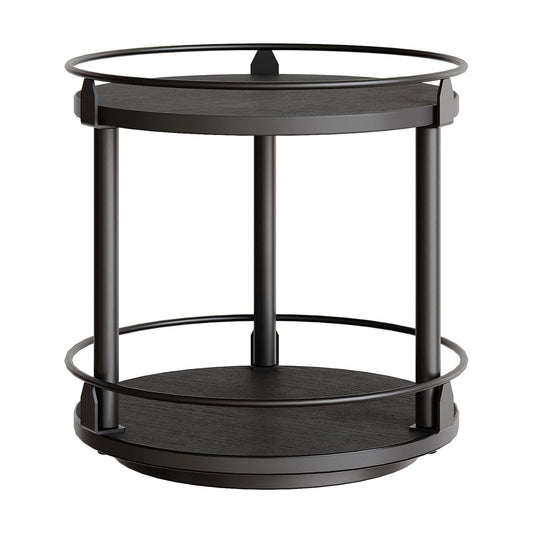 Lazy Susan Organizer, Rotating Spice Rack, 2 Tier Spice Turntable Organizer, Industrial Turntable Spice Holder, for