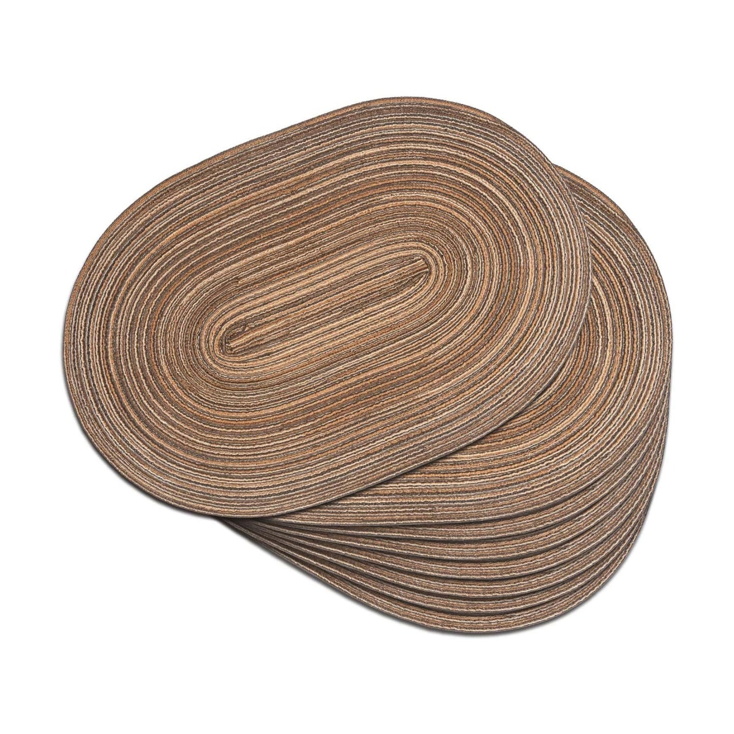 Placemats Set of 8, Woven Oval Braided Dining Table Mats(Brown) | 12 x 17.5 Inch Size Fits Plates and Flatware; Hand