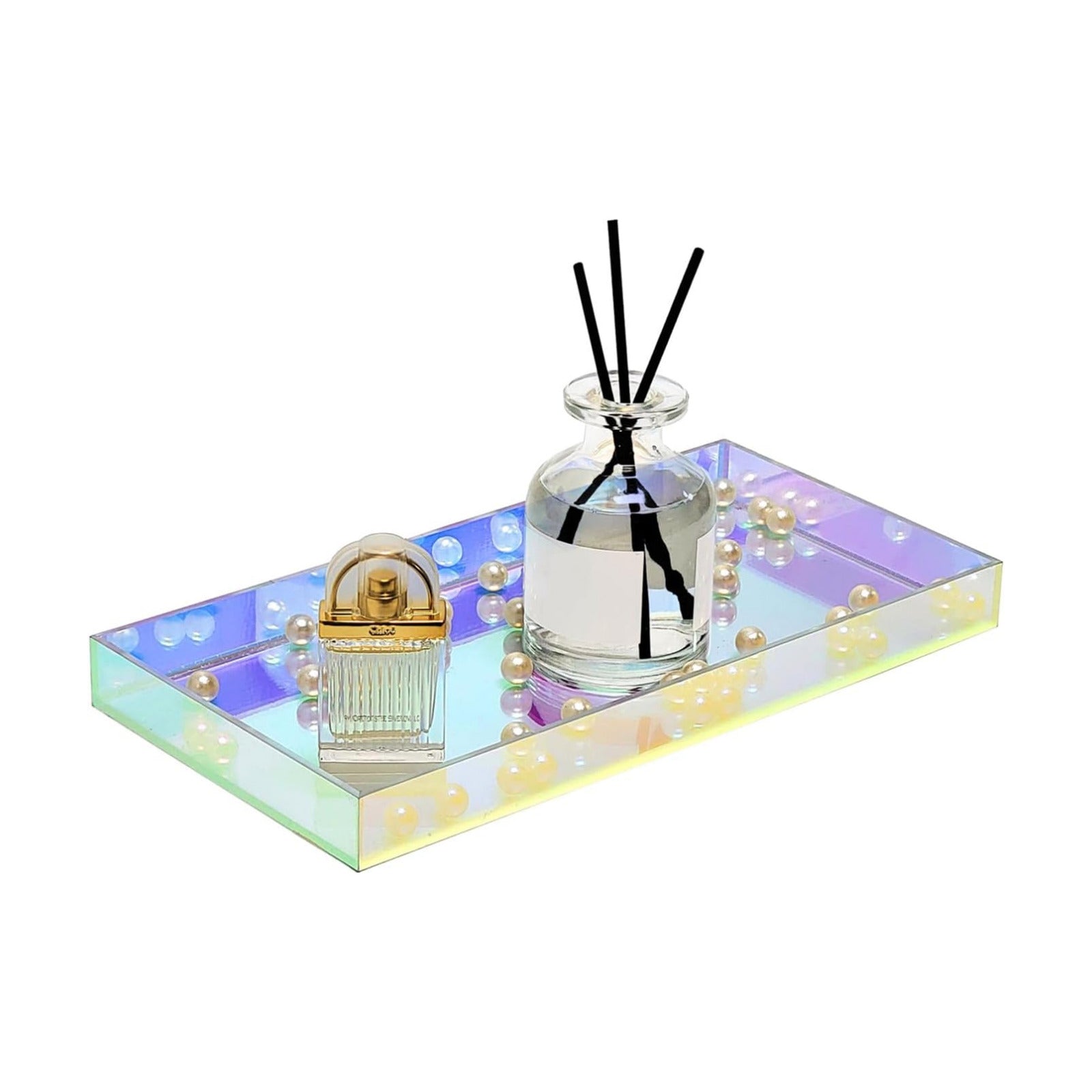 Iridescent Acrylic Vanity Tray / 10 x 5 x 1