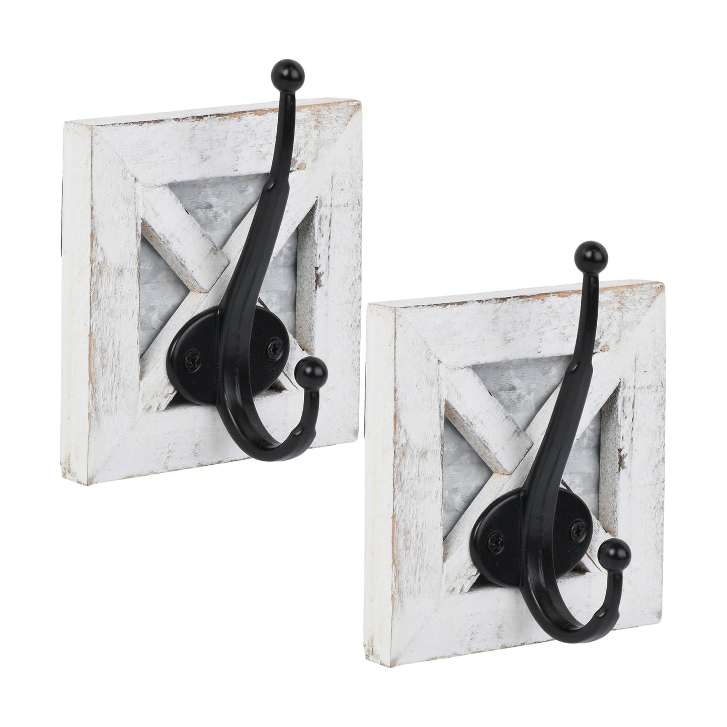 Farmhouse Bathroom Decor Hooks / White / Set of 2