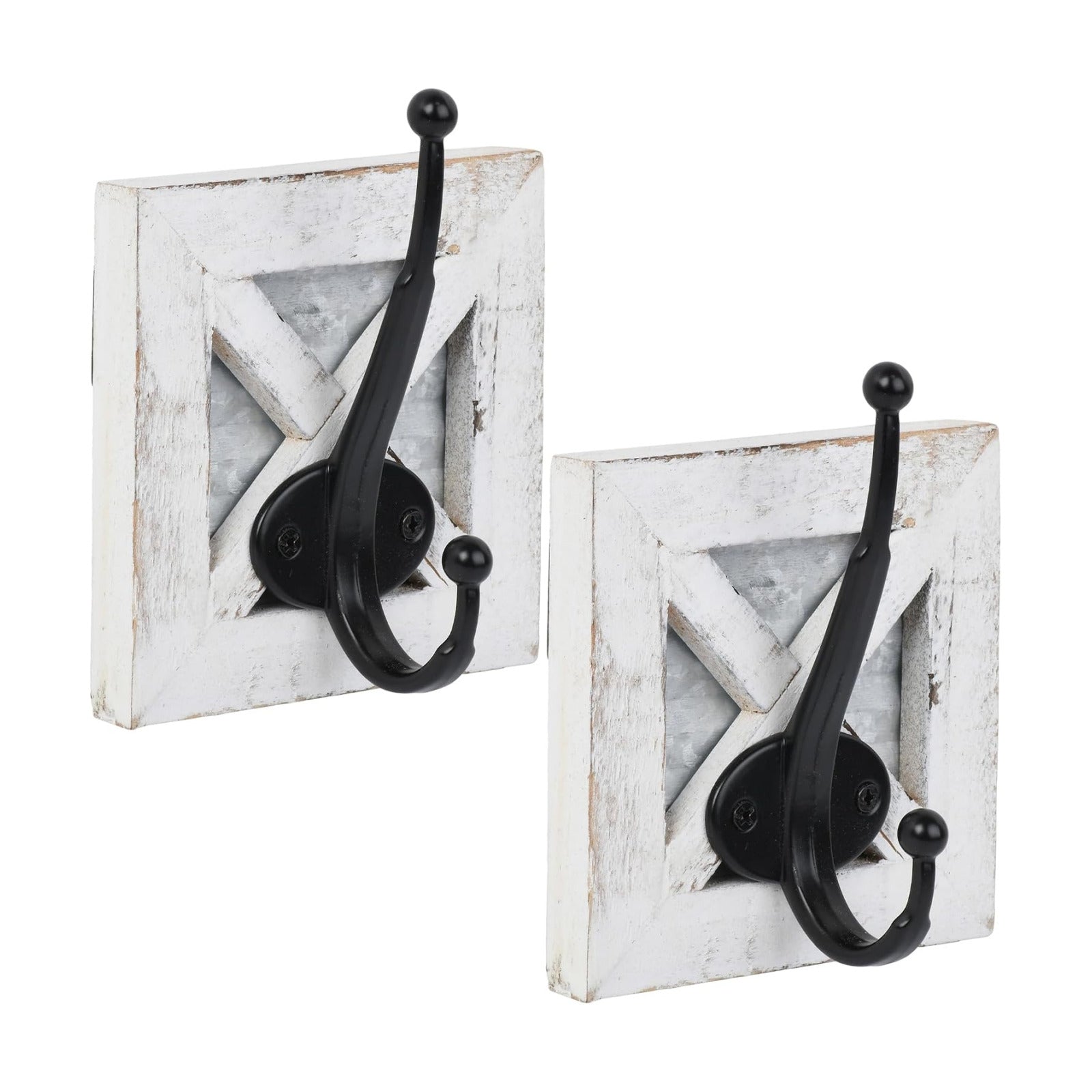 Farmhouse Bathroom Decor Hooks / White / Set of 2