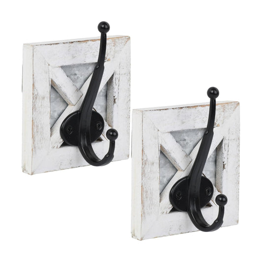 Farmhouse Bathroom Decor Hooks / White / Set of 2