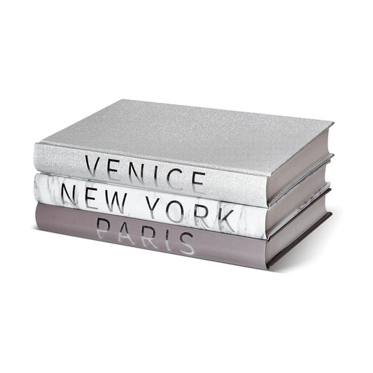 Decorative Books / Fashion Designer Books / Silver / Set of 3