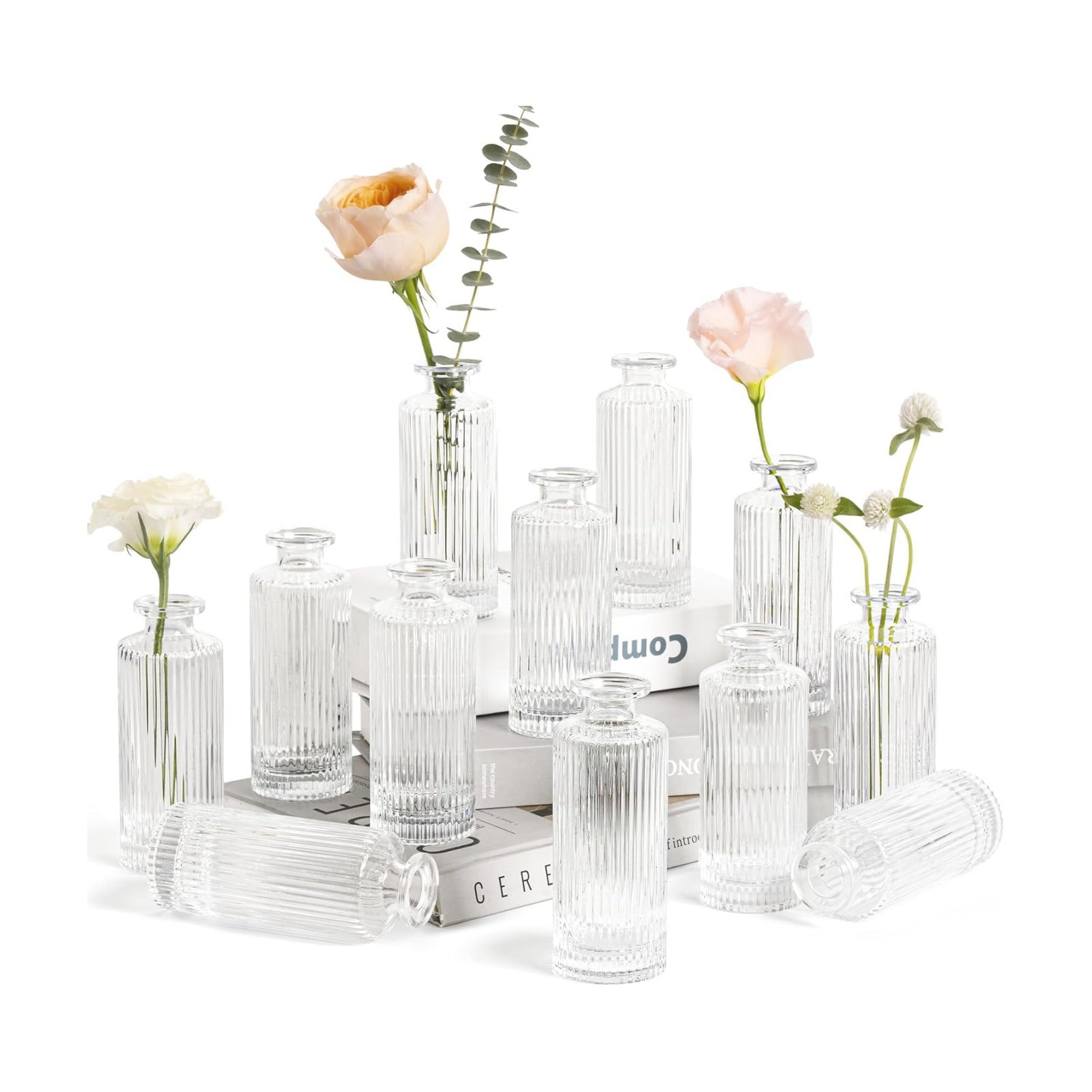 Small Bud Vases / Clear / 5.2 Inch / Set of 12