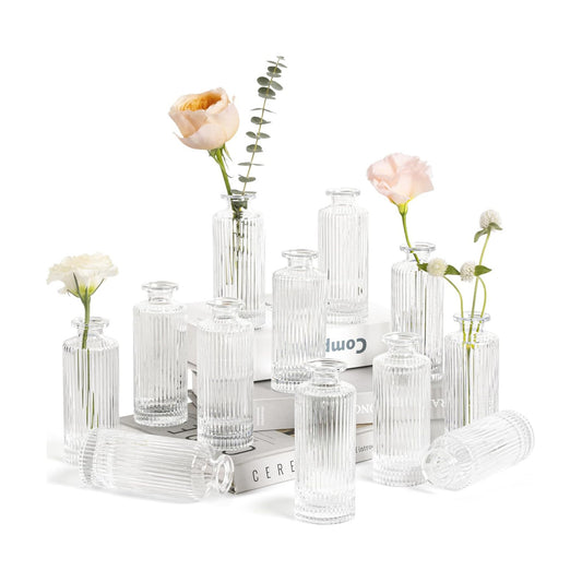 Small Bud Vases / Clear / 5.2 Inch / Set of 12