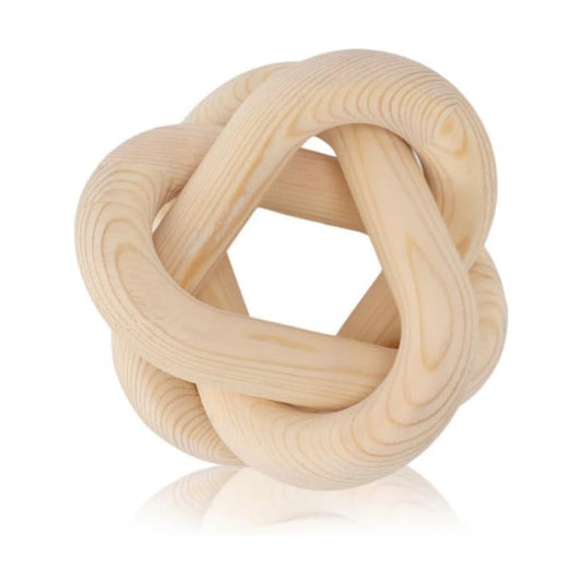 3 Link Decor Wood Knot Wooden Chain Link Decorations Hand Carved Decorative Wooden Knot / Log Color
