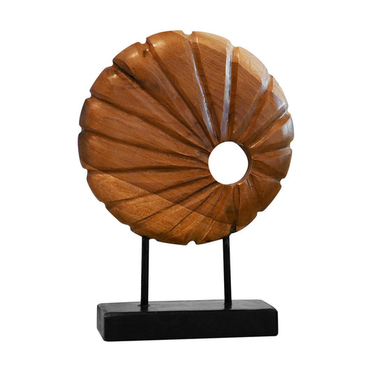 Teak Sculpture Home Décor / 13.8 x 9.8 x 3.5