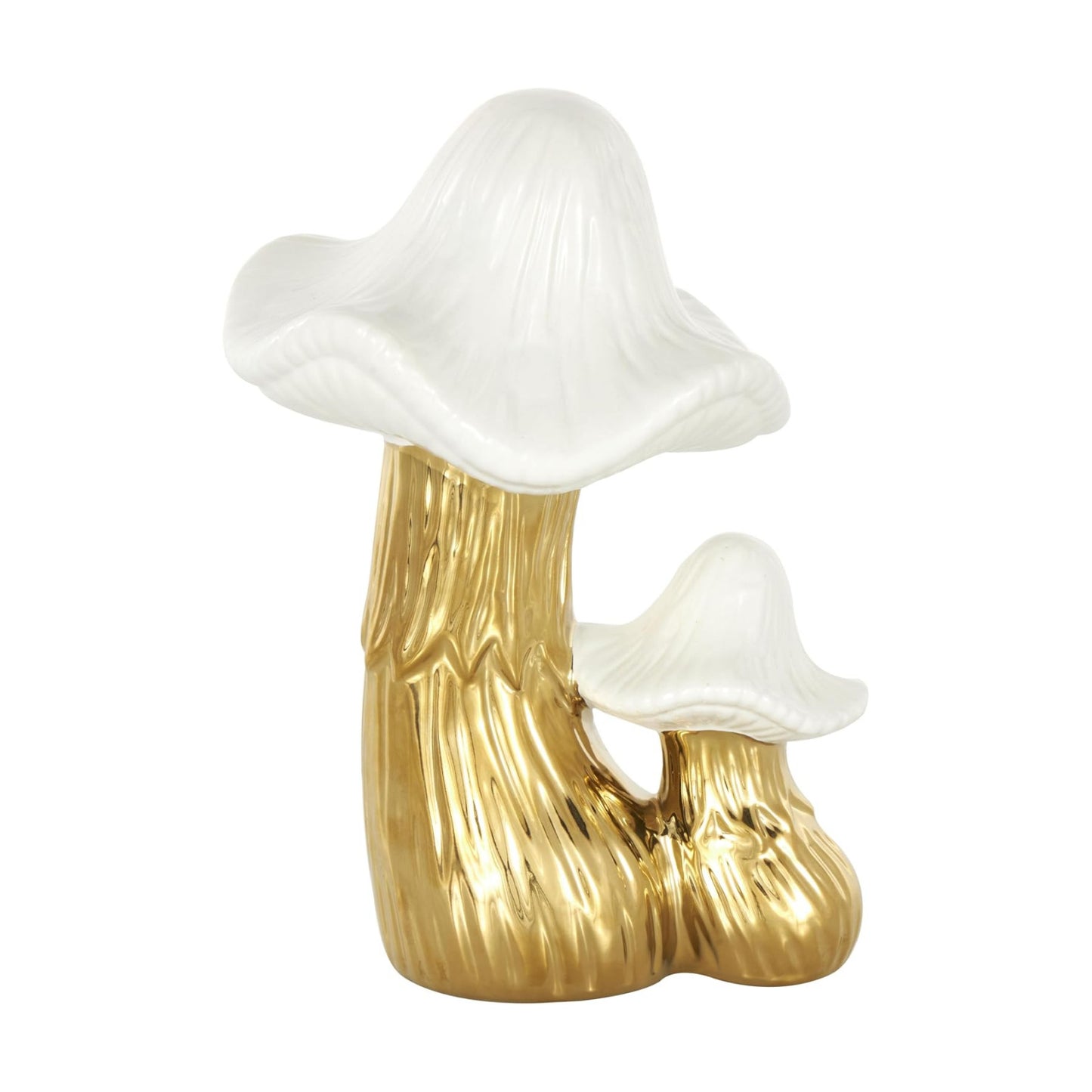 Ceramic Mushroom Decorative Sculpture Home Decor Statue / Gold