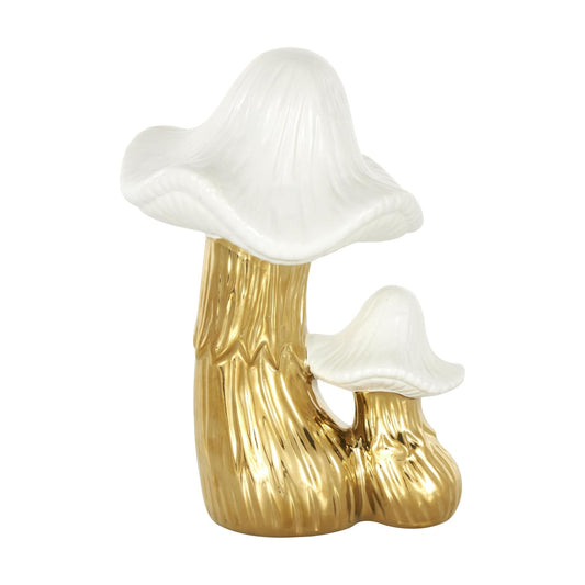 Ceramic Mushroom Decorative Sculpture Home Decor Statue / Gold