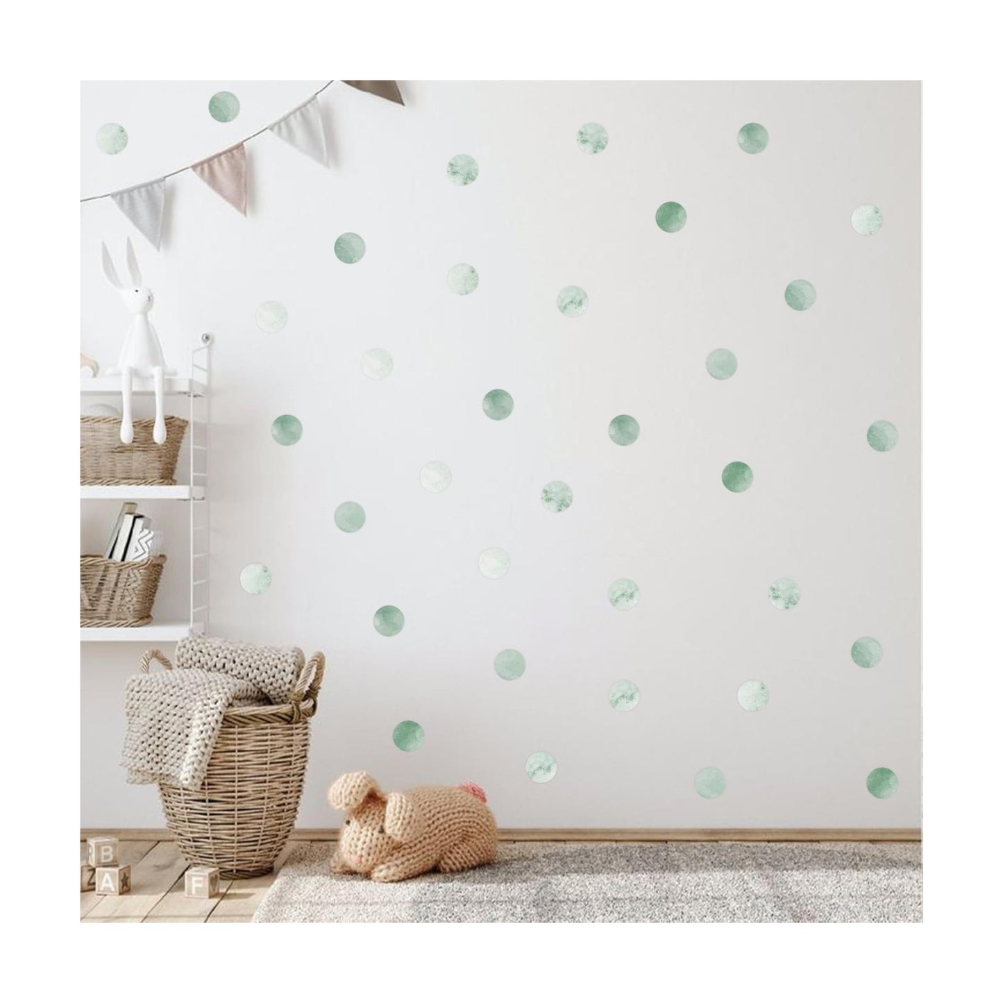 Moon Dot Wall Decals for Baby Room / Green Dot