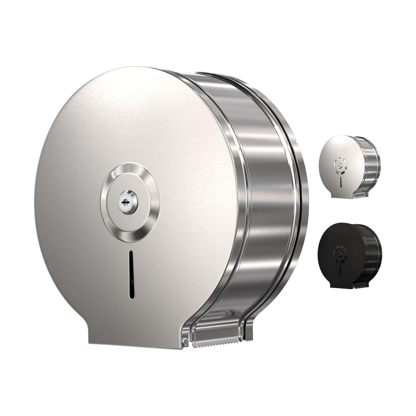 Jumbo Toilet Paper Dispenser-Wall Mount Industrial Toilet Paper Holder, Commercial Grade, Stainless Steel, Locking