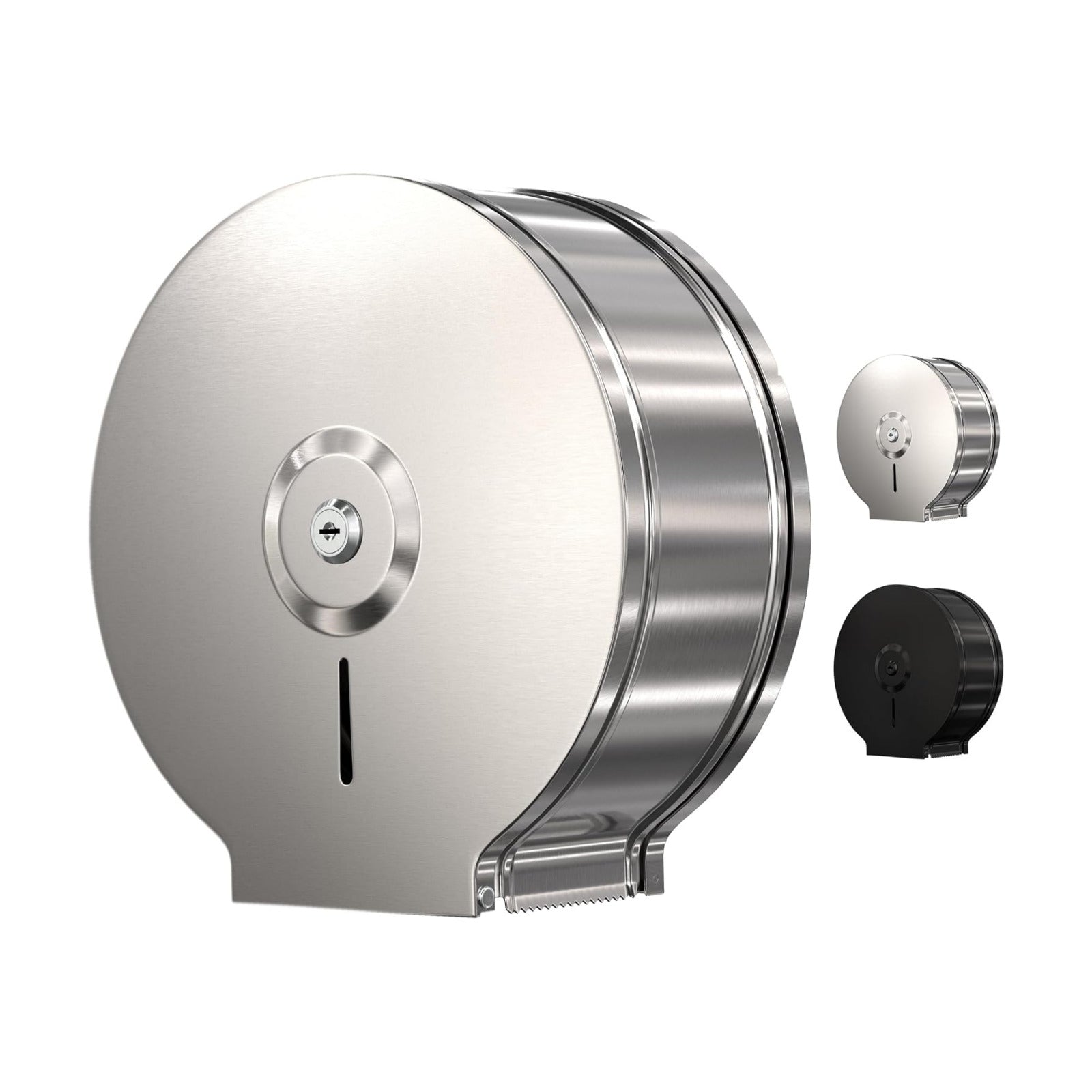 Jumbo Toilet Paper Dispenser-Wall Mount Industrial Toilet Paper Holder, Commercial Grade, Stainless Steel, Locking