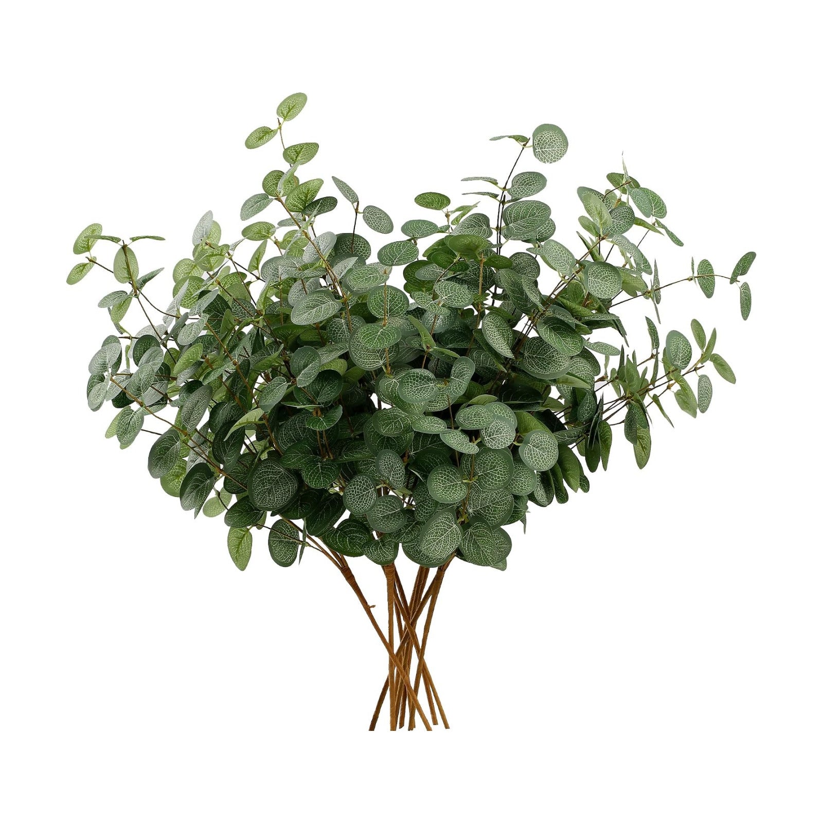 6 Bunches Artificial Eucalyptus Stems 24" Faux Eucalyptus Leaves Branches Silk Fake Foliage / Green
