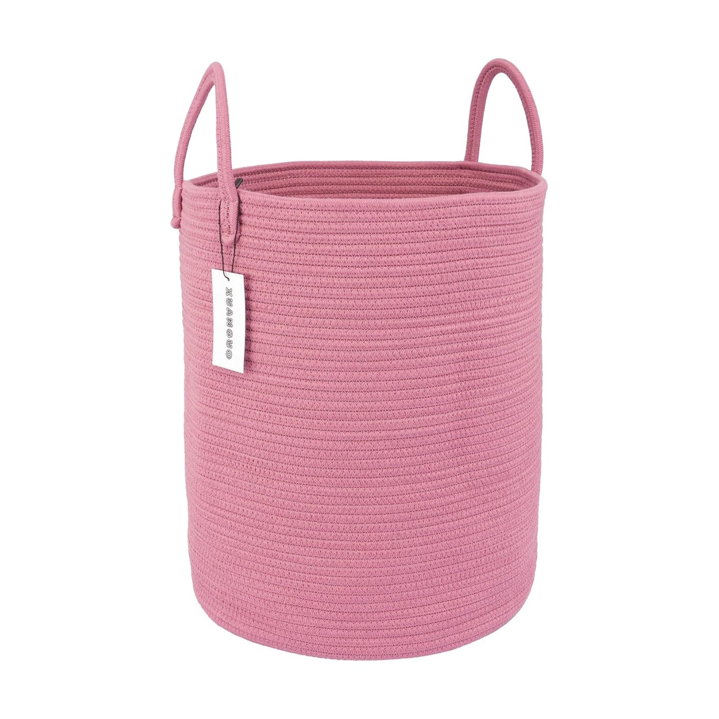 Cotton Rope Laundry Basket Hamper for Clothes Woven Storage Basket / Grape Purple / Regular
