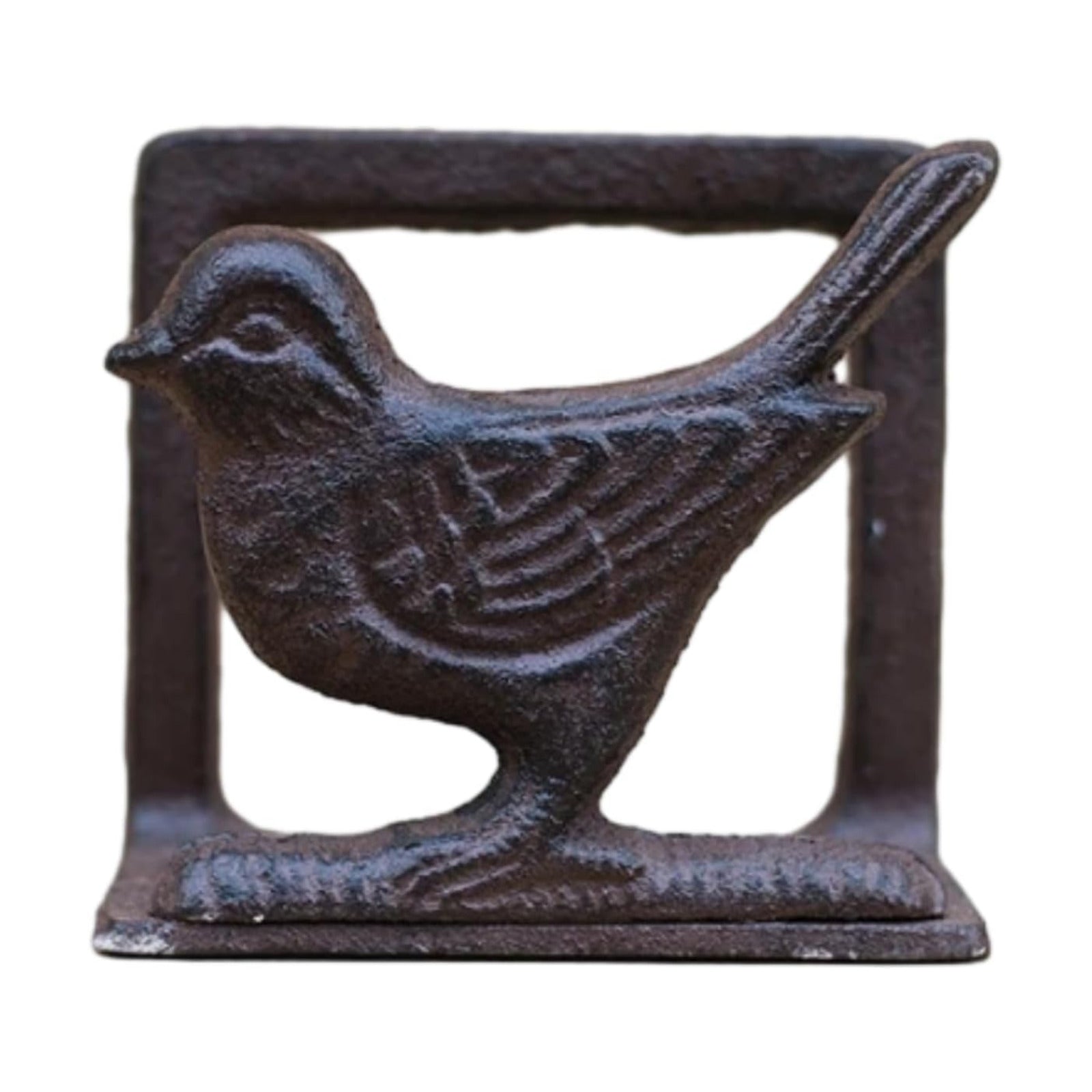 Exquisite Vintage Cast Iron Napkin Holder / Birdie