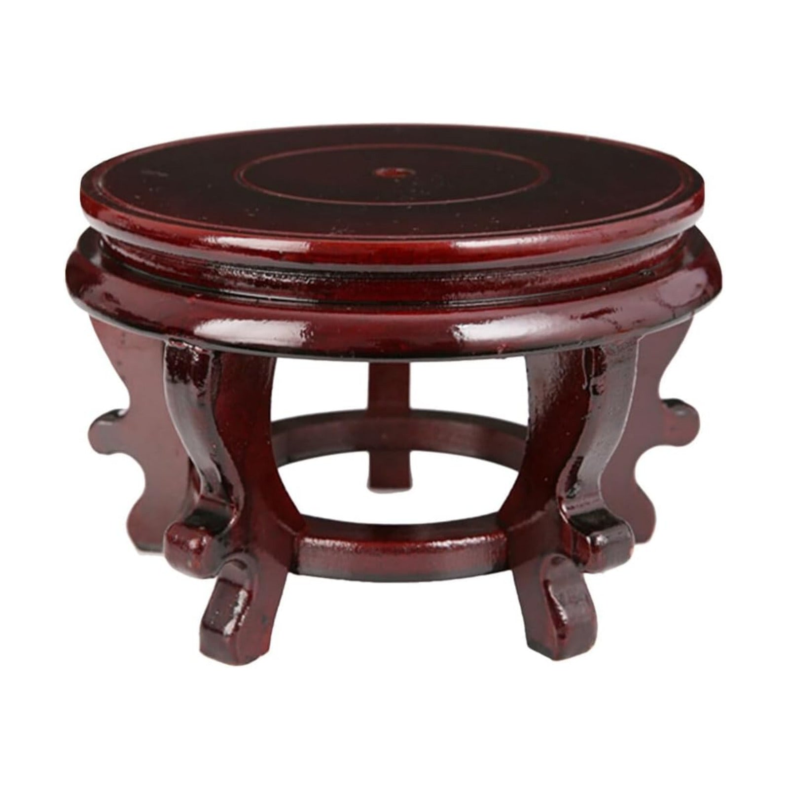 Wooden Plant Stand Indoor Flower Pot Holder Oriental Display Base / 0.77 Pounds / 6.3 Inch