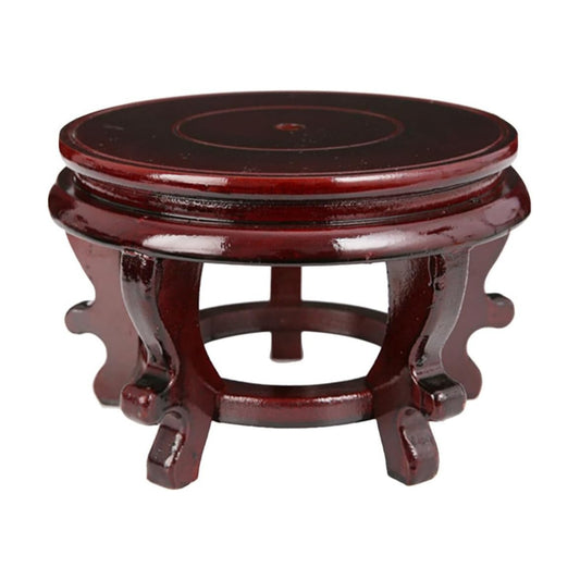 Wooden Plant Stand Indoor Flower Pot Holder Oriental Display Base / 0.77 Pounds / 6.3 Inch