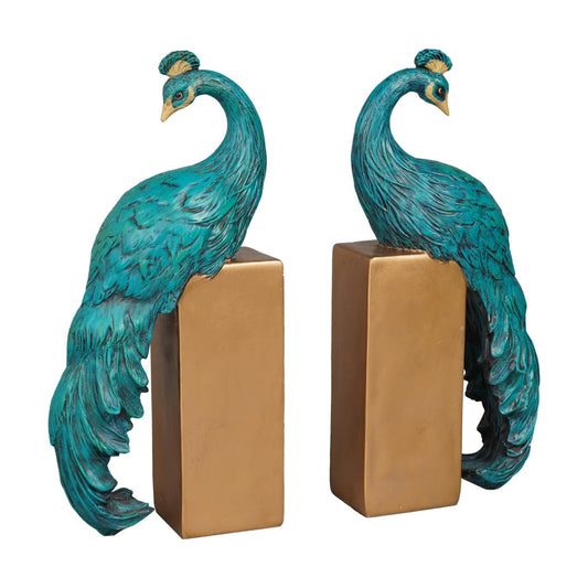 Resin Peacock Non-Skid Decorative Bookends Bird Bookends Modern / Peacock Bookends / Set of 2