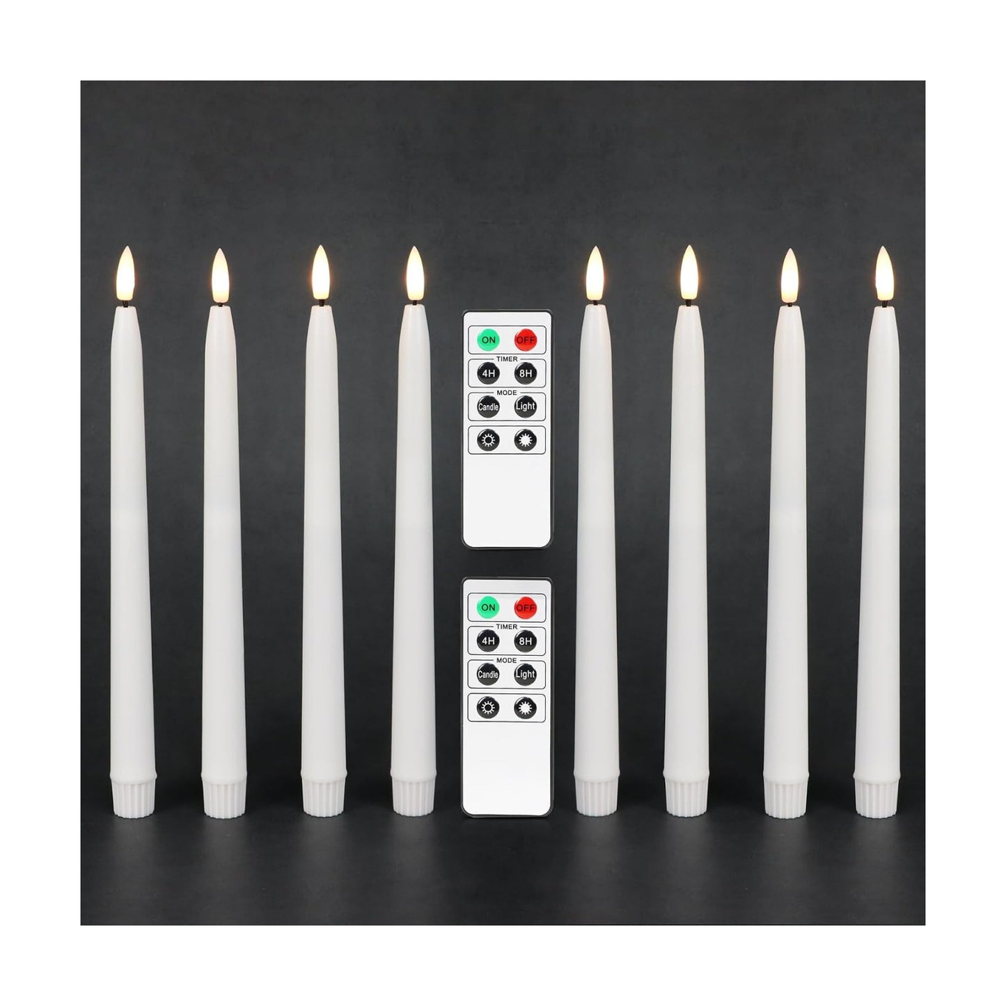 Flameless Taper Candles with Timer, Battery Operated Led Candle Sticks Real Wax Finished, 2 Remotes and Batteries
