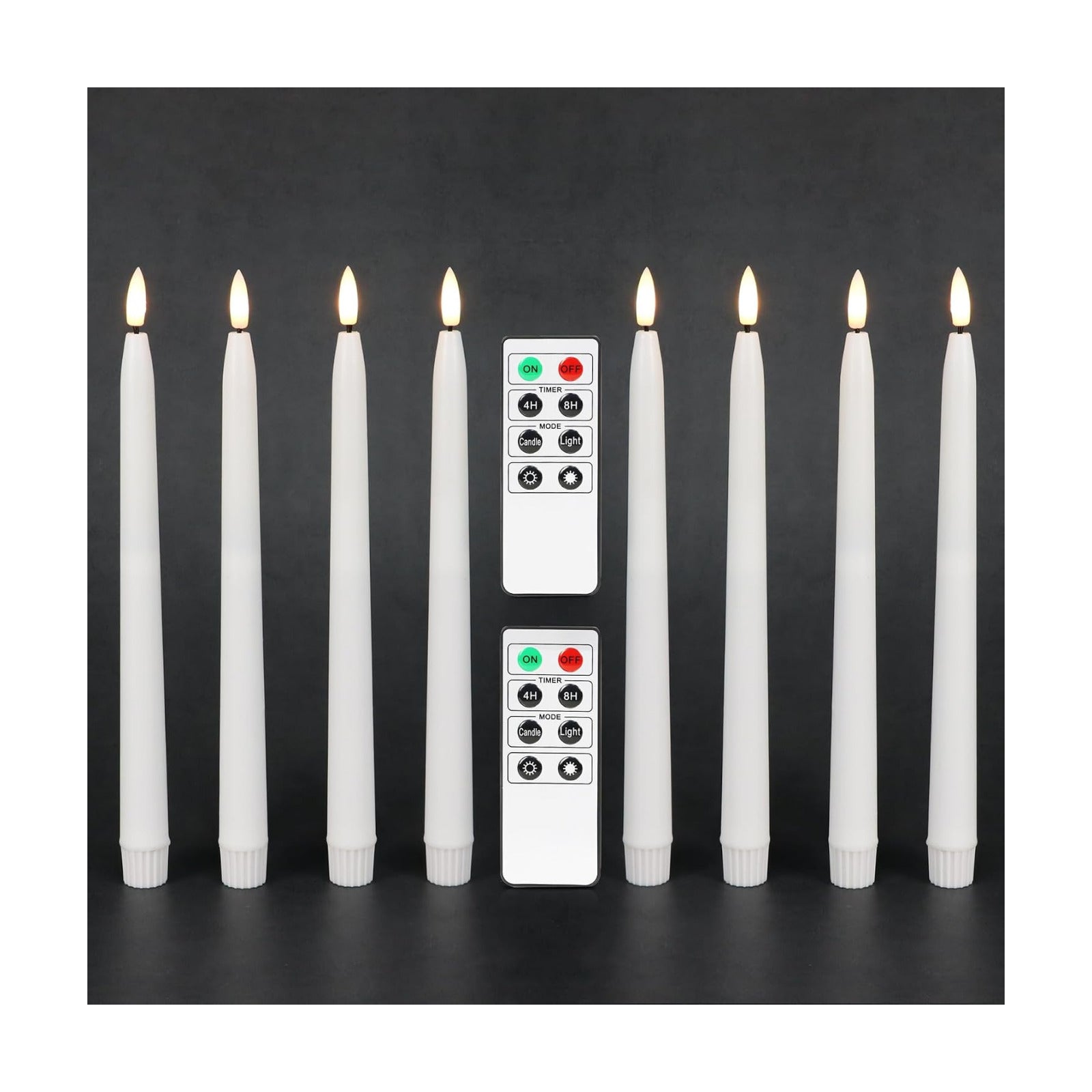 Flameless Taper Candles with Timer, Battery Operated Led Candle Sticks Real Wax Finished, 2 Remotes and Batteries